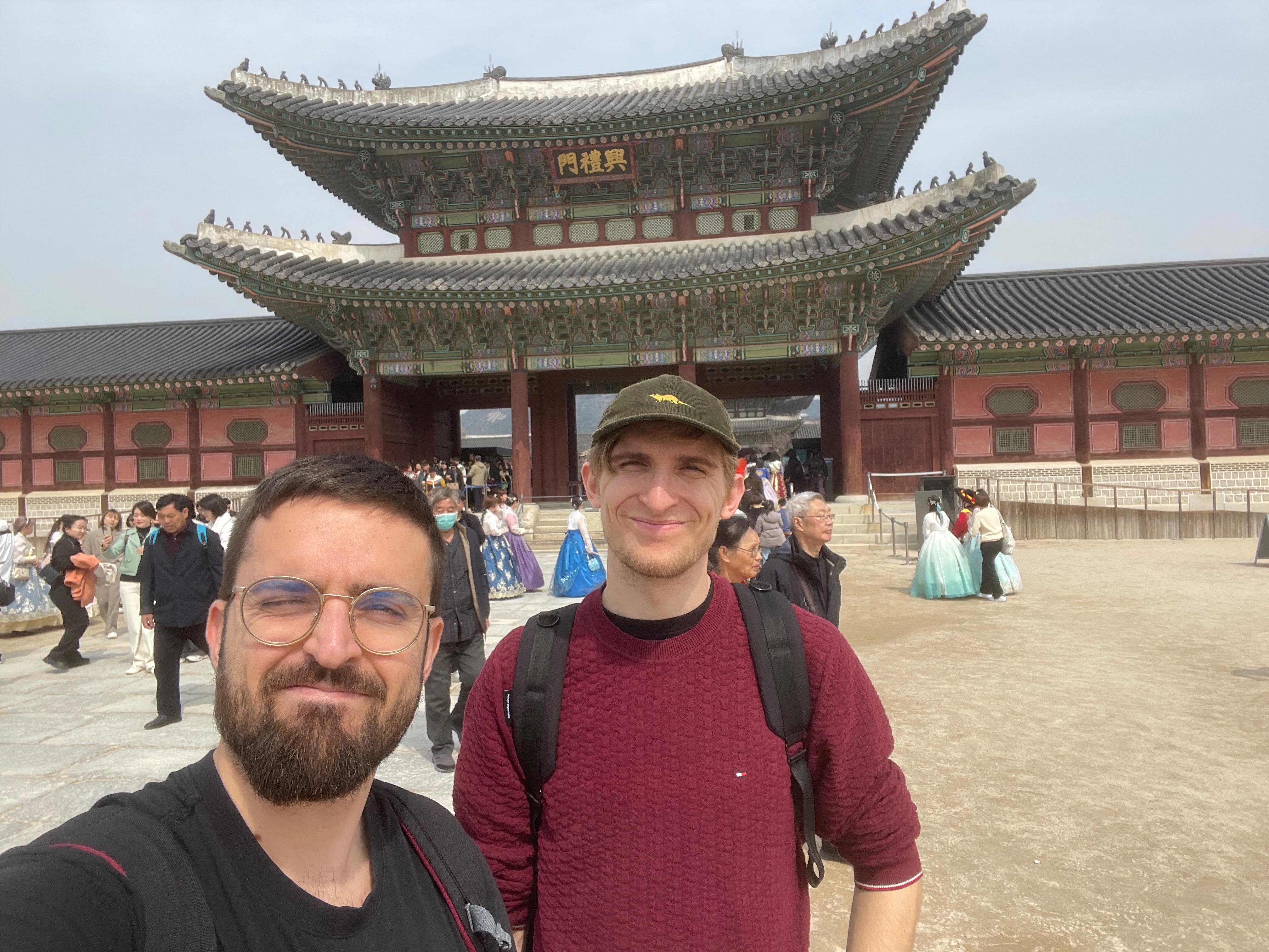 A selfie of Marek and Pedro in Seoul, South Korea