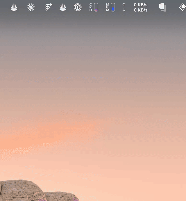 GIF showing scroll in the menu bar app