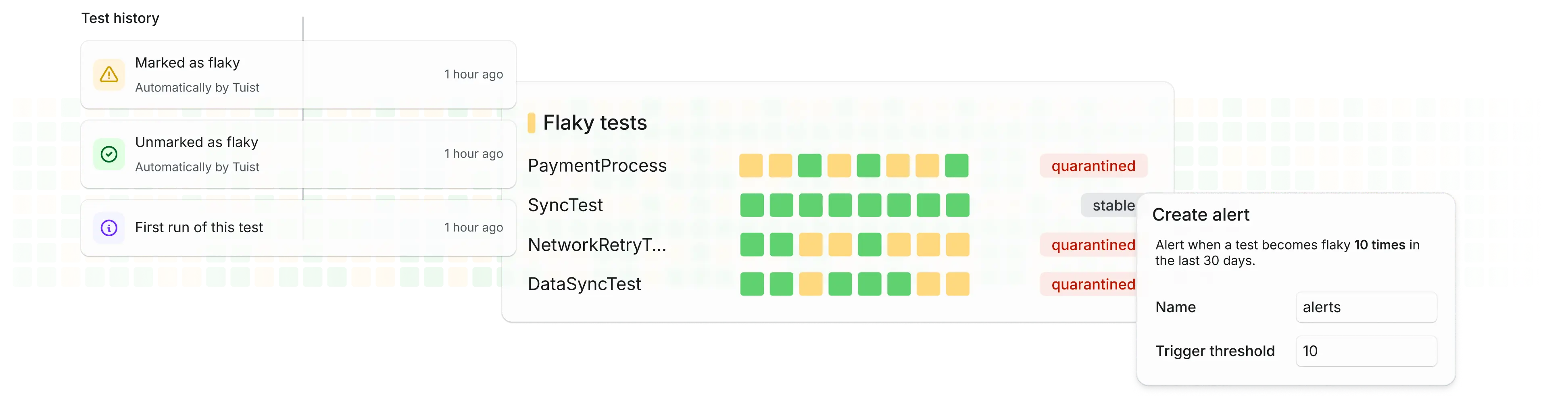 Flaky Tests dashboard illustration